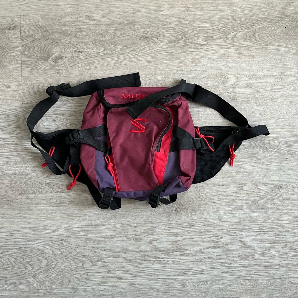 Vintage Salomon Red and Purple Hip pack Belt Bag